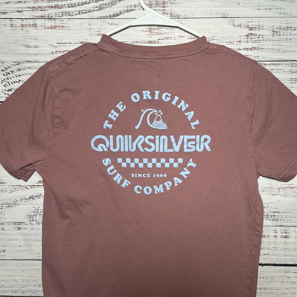 Quiksilver Boy's Omni Checked Logo Short Sleeve Tee Large 14/16 - Picture 14 of 15